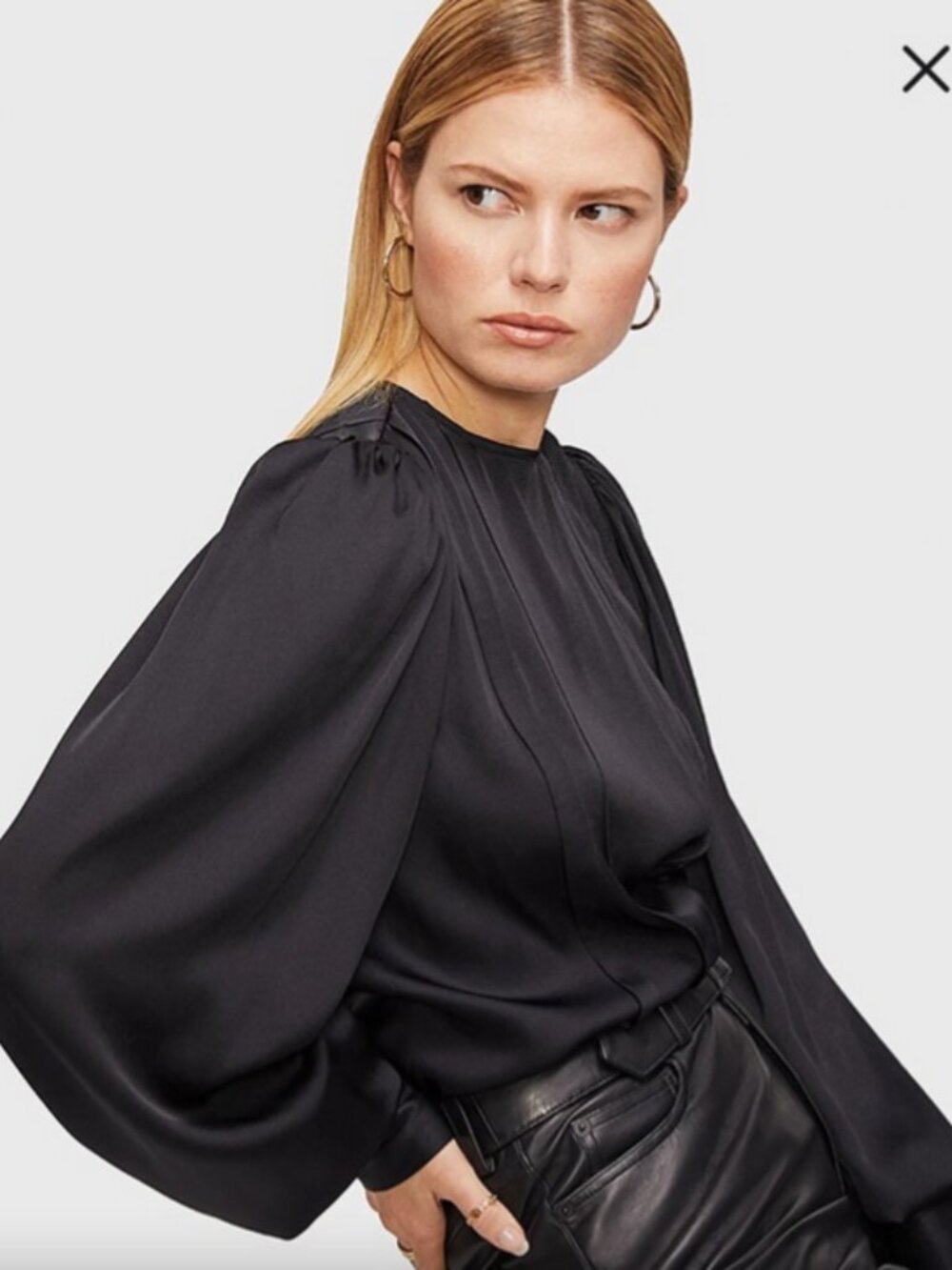 Anine Bing stretch silk black louse